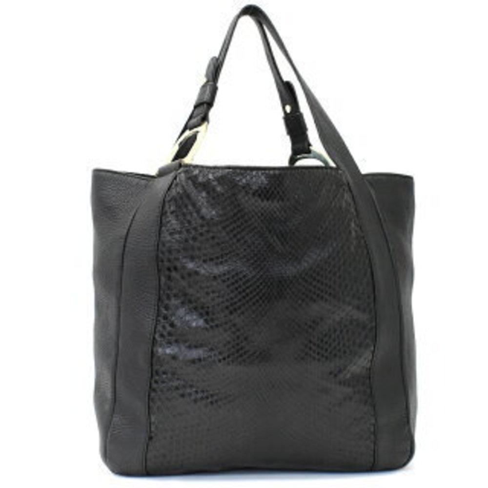 Gucci Shoulder Bag Black Python Leather - image 1